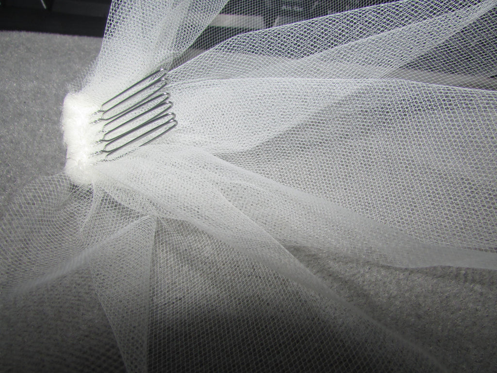 Birdcage veil wedding veil Ivory or Pale Ivory plain Illusion tulle veil. 12 inch full face