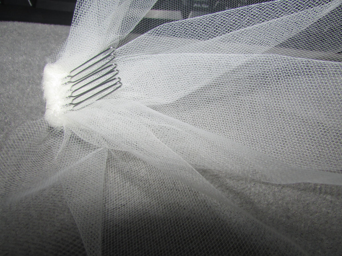 Birdcage veil wedding veil Ivory or Pale Ivory plain Illusion tulle veil. 12 inch full face