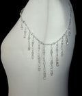 Shoulder Chains Epaulettes Crystal Pearl Teardrops : Handmade Silver Body Jewellery 1 pair
