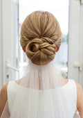 Ivory Wedding veil. Short 2 tier 18 / 20 inch. Cut edged. Hen do bridal veil, Pale Ivory option.