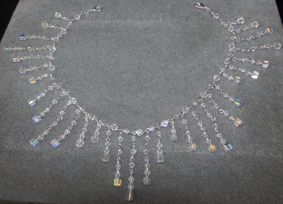 Crystal Back Necklace AB Cube Tassels, Brides Wedding draped necklace Body back Chain jewelery