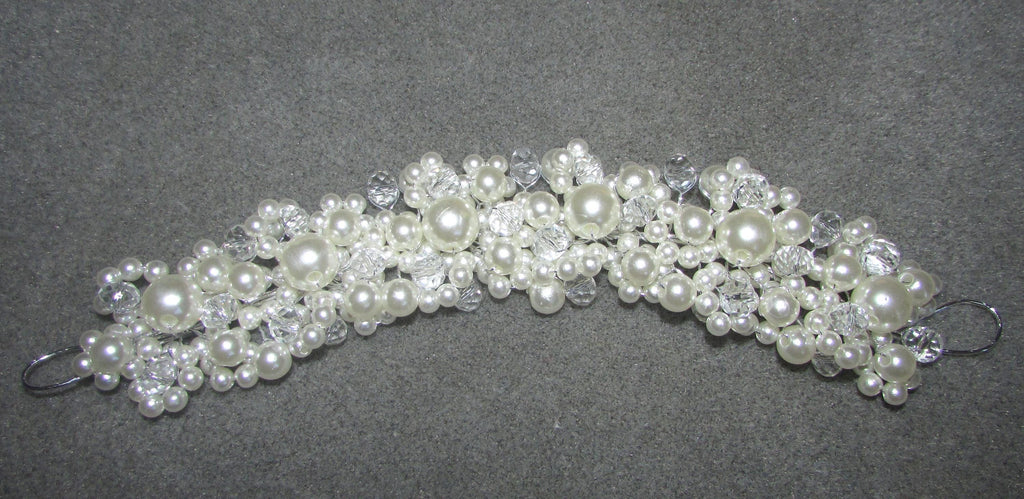 Bridal wedding hair vine. Ivory pearls clear crystals. Hair accessories. Handmade