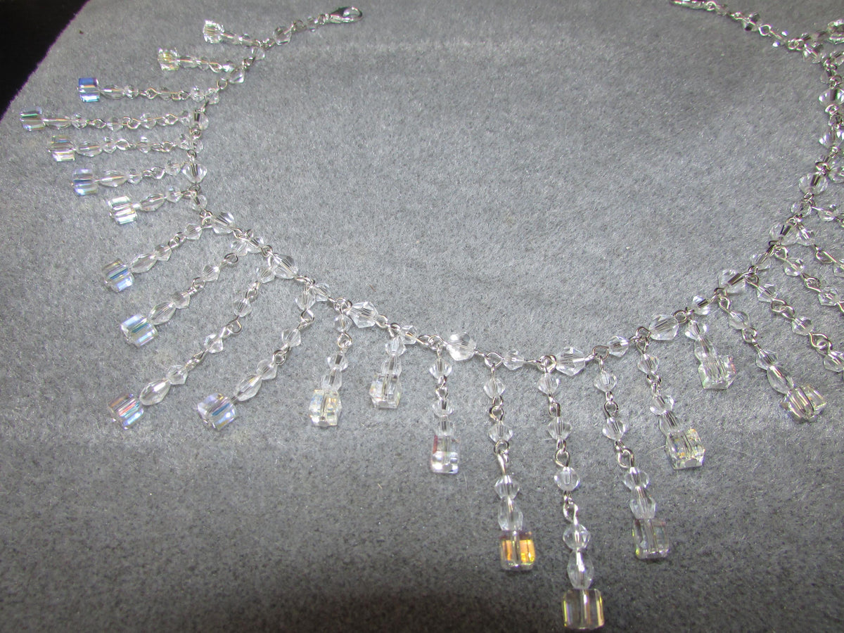 Crystal Back Necklace AB Cube Tassels, Brides Wedding draped necklace Body back Chain jewelery