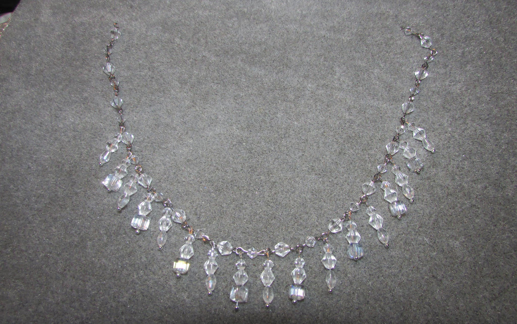 Shoulder Arm Chains Crystal drop Epaulettes AB Crystal cubes. Choose 1 or 2 rows. Silver Body Jewellery pair