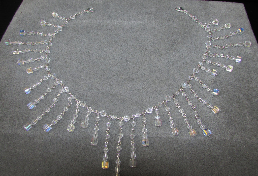 Crystal Back Necklace AB Cube Tassels, Brides Wedding draped necklace Body back Chain jewelery