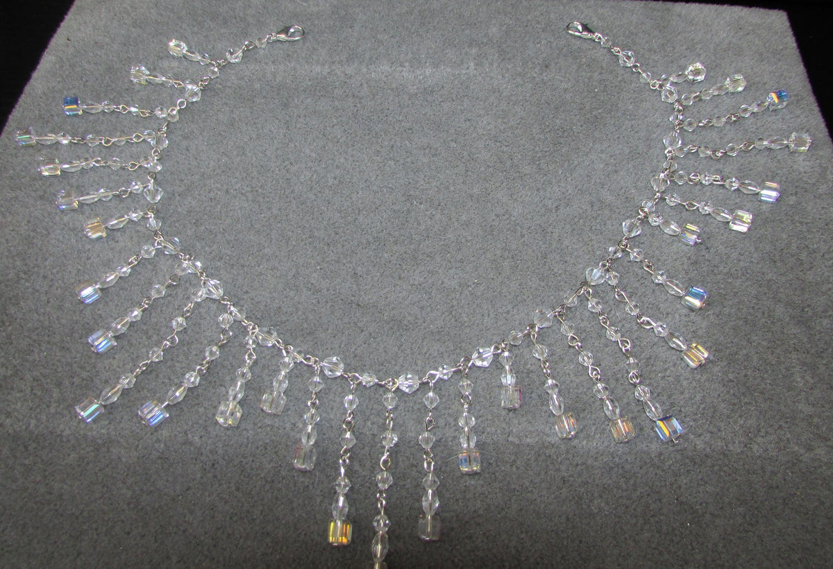 Crystal Back Necklace AB Cube Tassels, Brides Wedding draped necklace Body back Chain jewelery