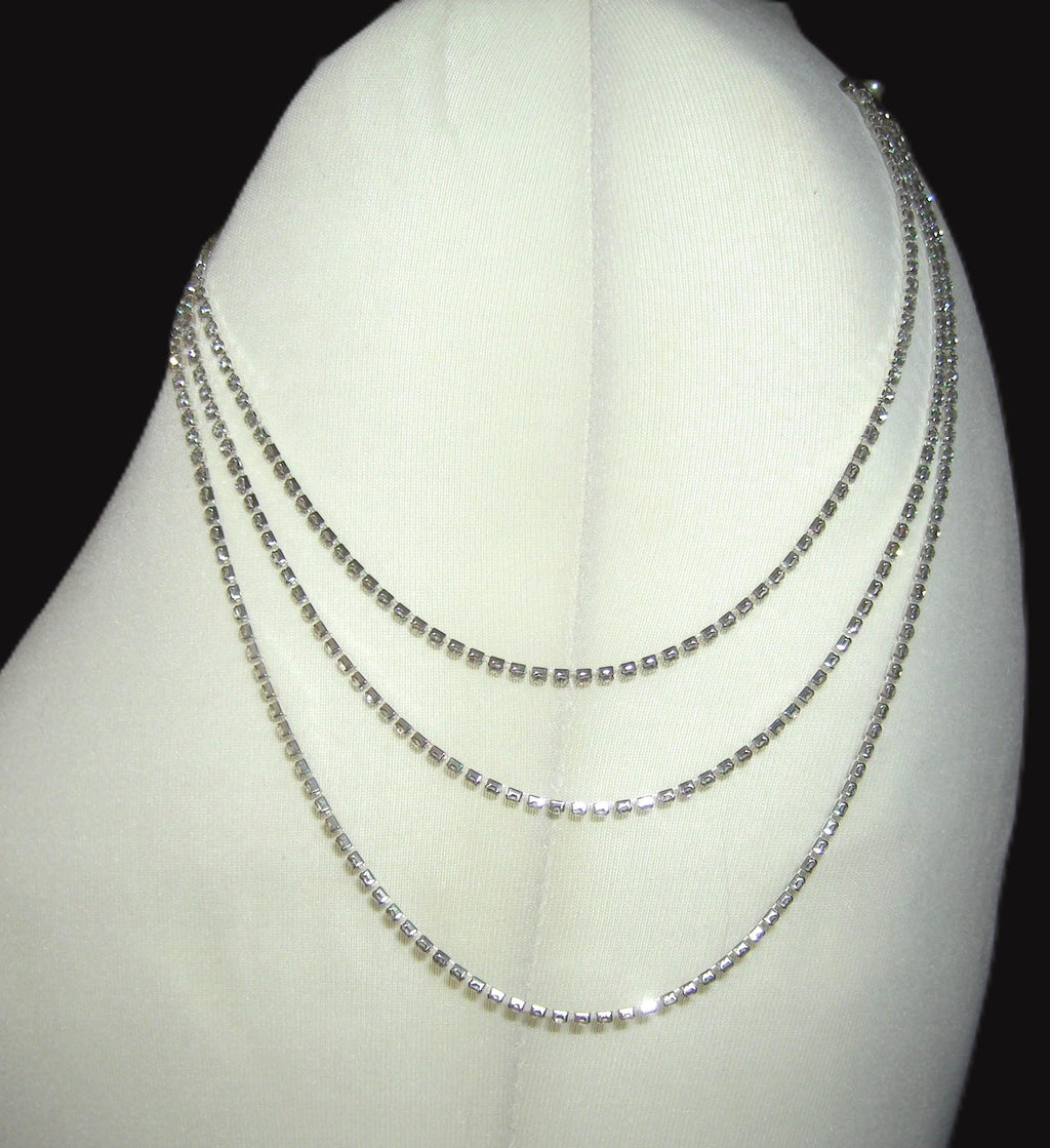Diamante Rhinestone Shoulder Chain Epaulettes: Silver Plated Body jewellery