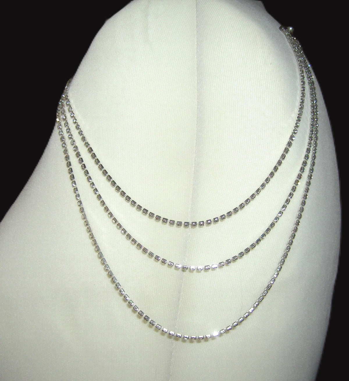 Diamante Rhinestone Shoulder Chain Epaulettes: Silver Plated Body jewellery