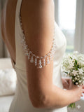 Shoulder Arm Chains Crystal drop Epaulettes AB Crystal cubes. Choose 1 or 2 rows. Silver Body Jewellery pair
