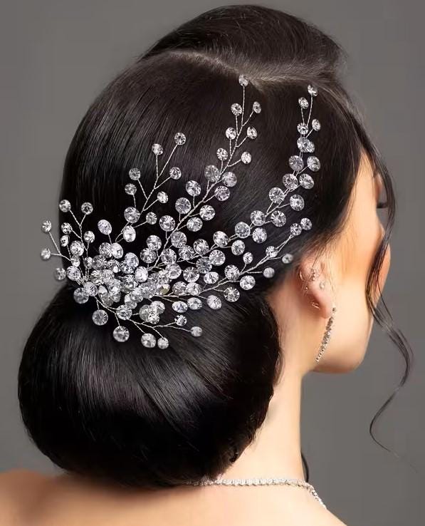 Birdcage veil wedding veil Ivory detachable Diamante cascade comb.