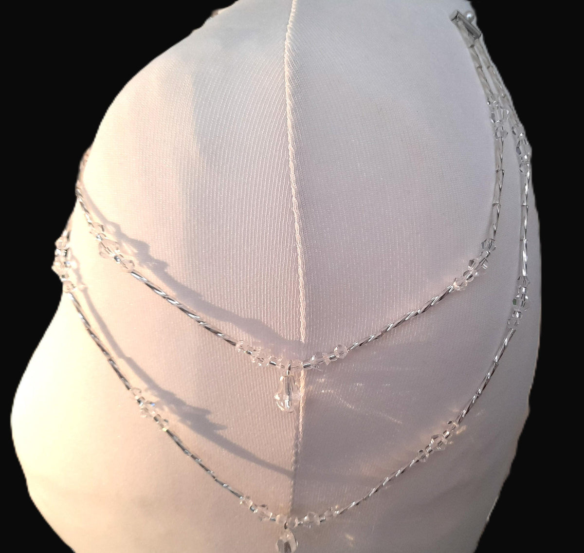 Crystal Teardrop Shoulder Chain Epaulettes | Handmade Bridal Arm Chains | Silver Wedding Dress Jewellery