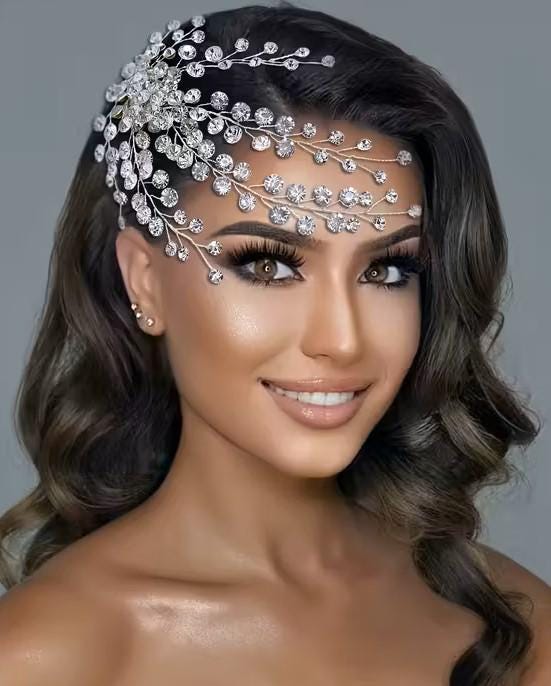 Birdcage veil wedding veil Ivory detachable Diamante cascade comb.